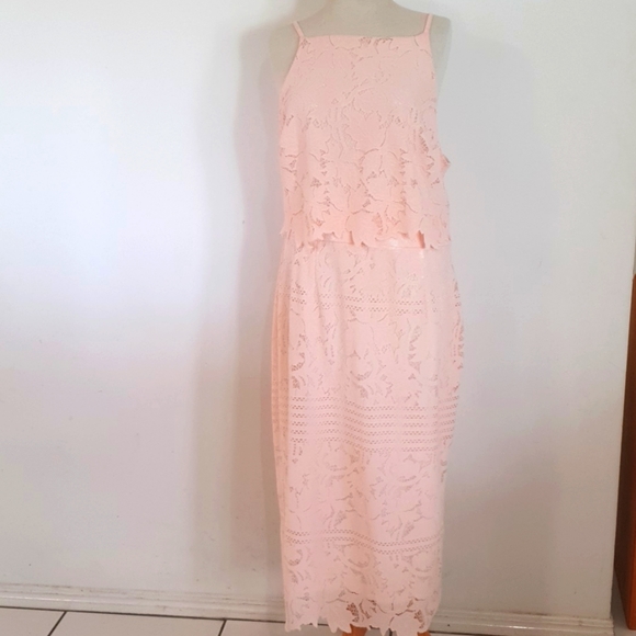 ASOS Dresses & Skirts - ASOS TALL NWT Size 18 Pastel Pink Lace Overlay Summer Dress